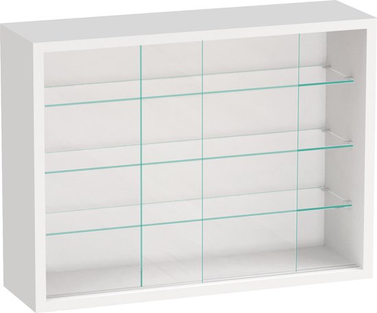 Vitrine debout vitrine murale suspendue - portes coulissantes - 50 x 40 x 13 cm