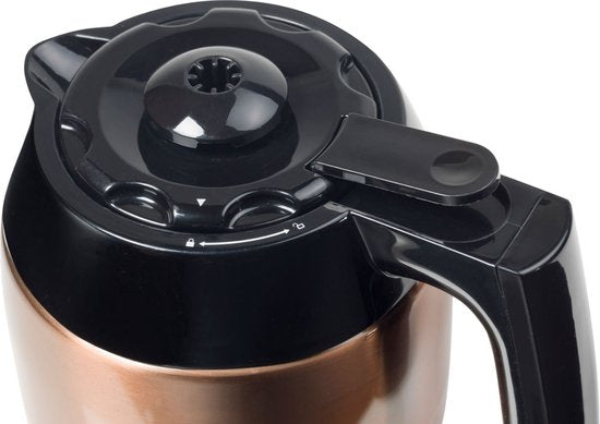 Cafetière à filtre Bestron 900 W - ACM1000CO - 1 L, 8 tasses - Verseuse isotherme - Cuivre - Garantie 5 ans