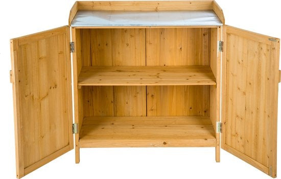 tectake - Table de jardin Armoire de jardin - table avec armoire inférieure - 404564