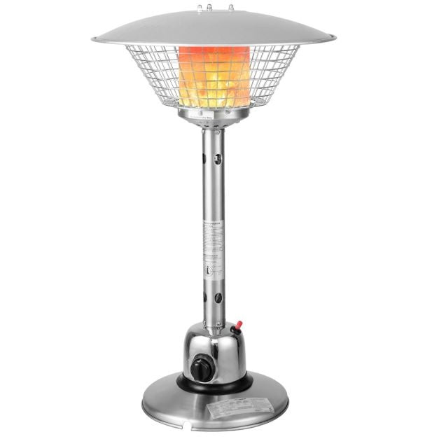 Terrace Heater Radiateur à gaz Radiateur de table portable avec une puissance de chauffe maximale de 4000 W ainsi qu'une protection contre la surchauffe et l'encerclement