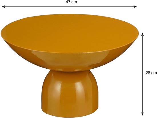 Mica Decorations Table d'appoint Celise - H28 x Ø47 cm - Métal - Brun