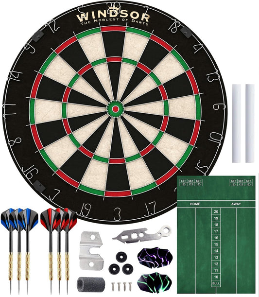 WINDSOR Dartboard - avec fléchettes et accessoires - Sisal - Dartboard - Knight 3