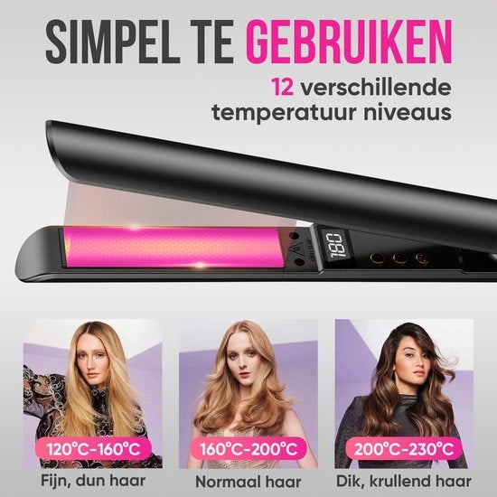 Strex Straightener - 2 in 1 - Straighten and Curl - Ceramic - 120℃/230℃ - Fer à friser