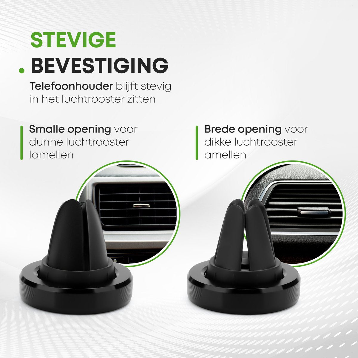 iSetchi Support Téléphone Voiture - Magnétique & Universel - Pour Grille de Ventilation - Métal - Noir