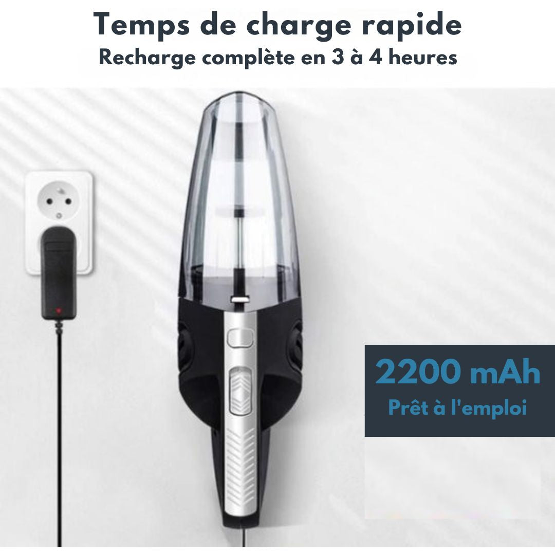 Aspirateur à main Turbo-7 - VAIVE - Aspirateur sans fil - Accessoires inclus - Noir / Gris