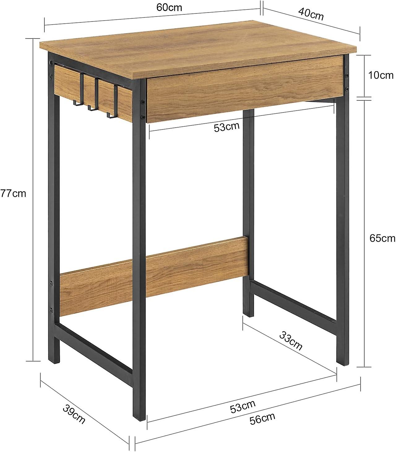 SoBuy - bureau - Noir - 60x40x77 cm