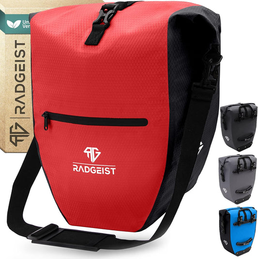 RADGEIST sacoche de vélo pour porte-bagages - sacoche de vélo pour porte-bagages - sacoche de vélo étanche et sac à bandoulière - sacoche de vélo avec réflecteurs