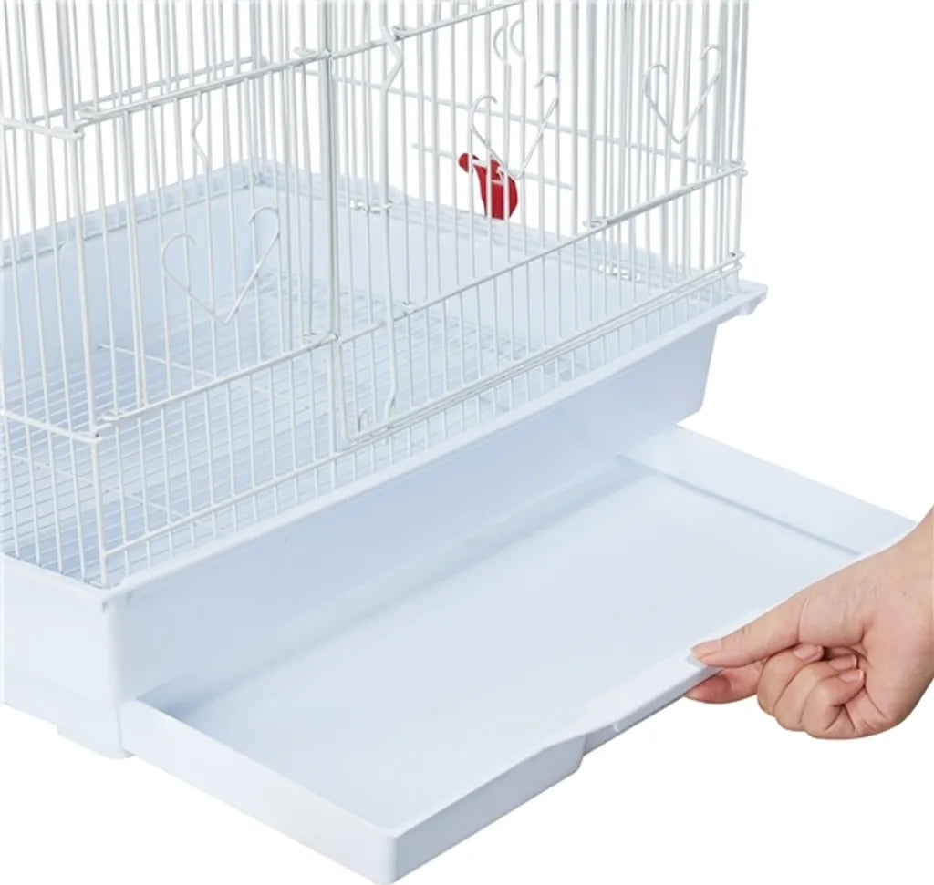 Yaheetech Cage à oiseaux - 46x35x104,5 cm - Ouverture du toit - Blanc Bleu clair