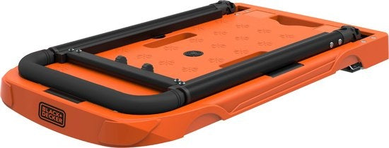 BLACK+DECKER Chariot de transport pliable - Chariot à plate-forme - Max. 90 KG - Réglable en hauteur - 61.4 x 37x3 x 89.4 CM - Orange