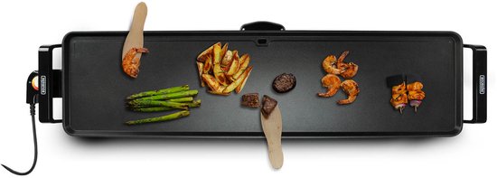 Plaque de cuisson Bourgini Grill XXL - Plaque de cuisson - Appareil à griller - 90 x 24 cm - Teppanyaki - 8 à 10 personnes - Revêtement antiadhésif - 2200 W