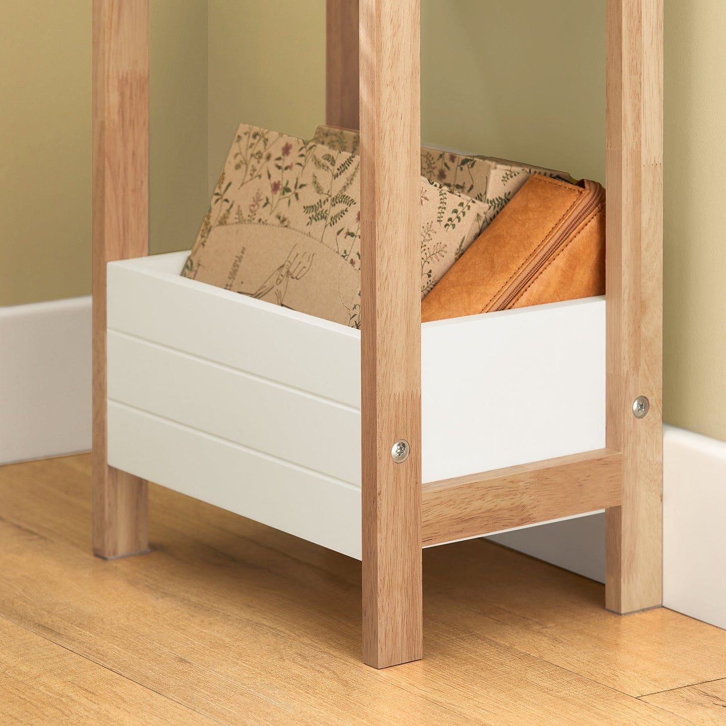 SoBuy Armoire de toilette 3 compartiments - 28x74x20 cm - Bois/Blanc