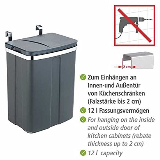 Poubelle de porte Wenko, 12 litres
