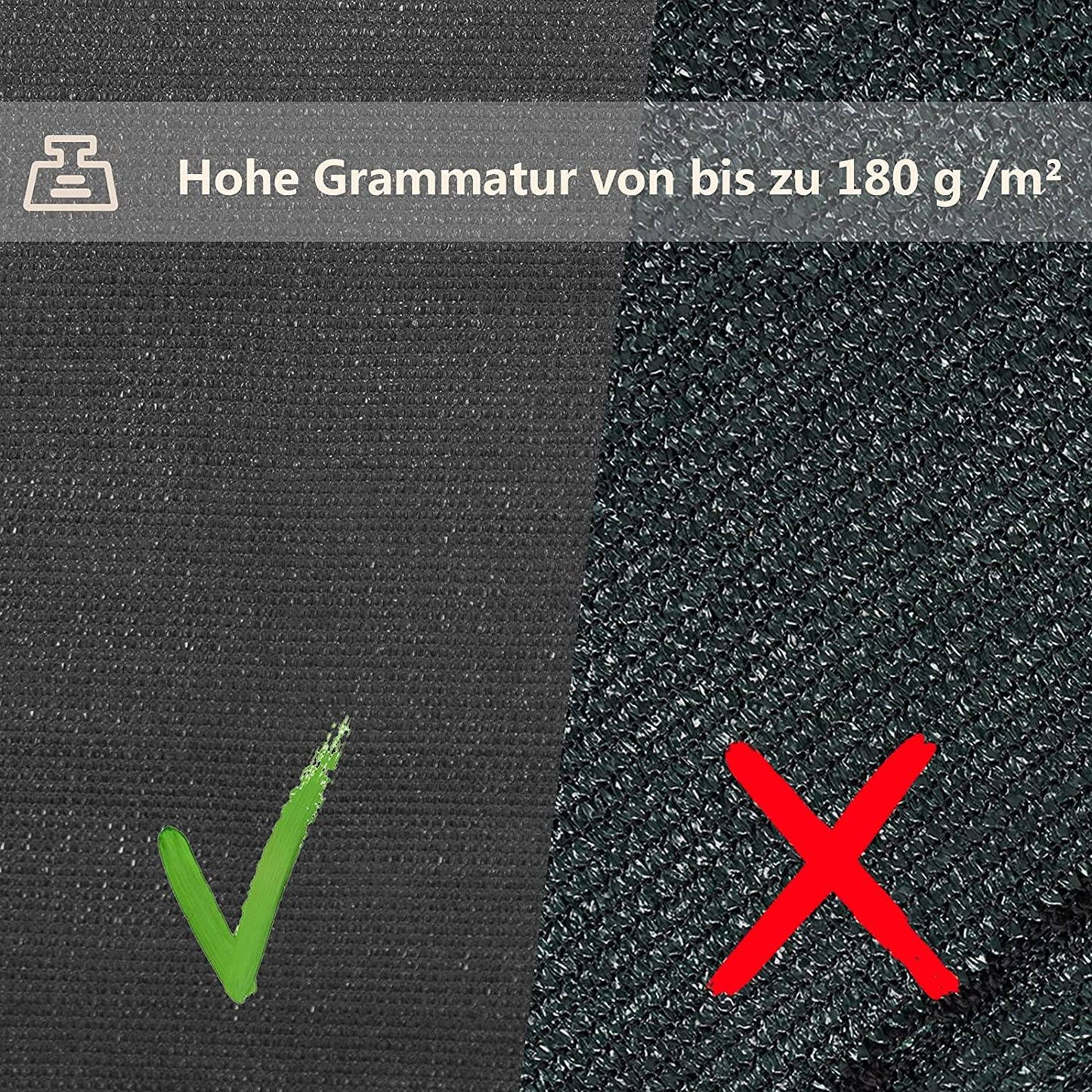 Brise-vue de jardin WOLTU en PEHD 180 g/m² anthracite - 1,8 x 15 m