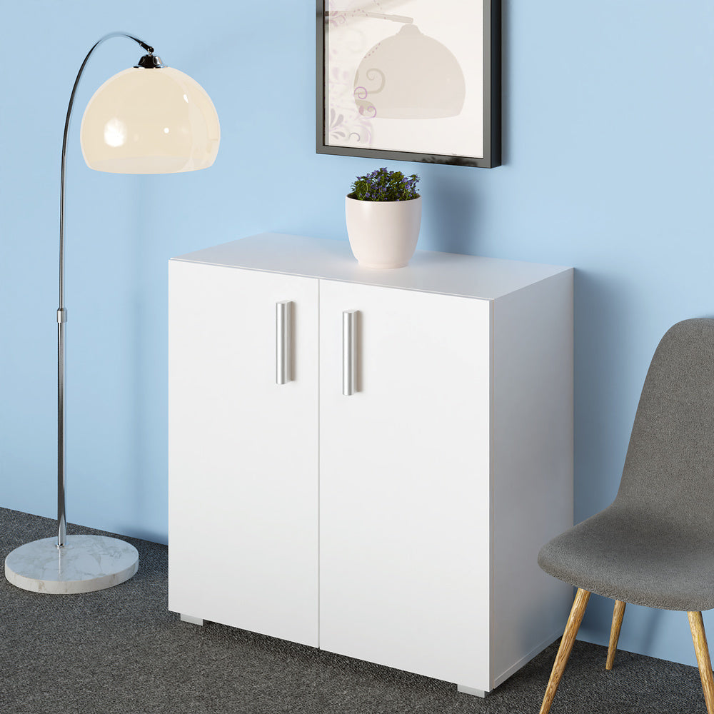 Casaria Bibliothèque Vela - 2 compartiments réglables 77x60x30 cm - Blanc