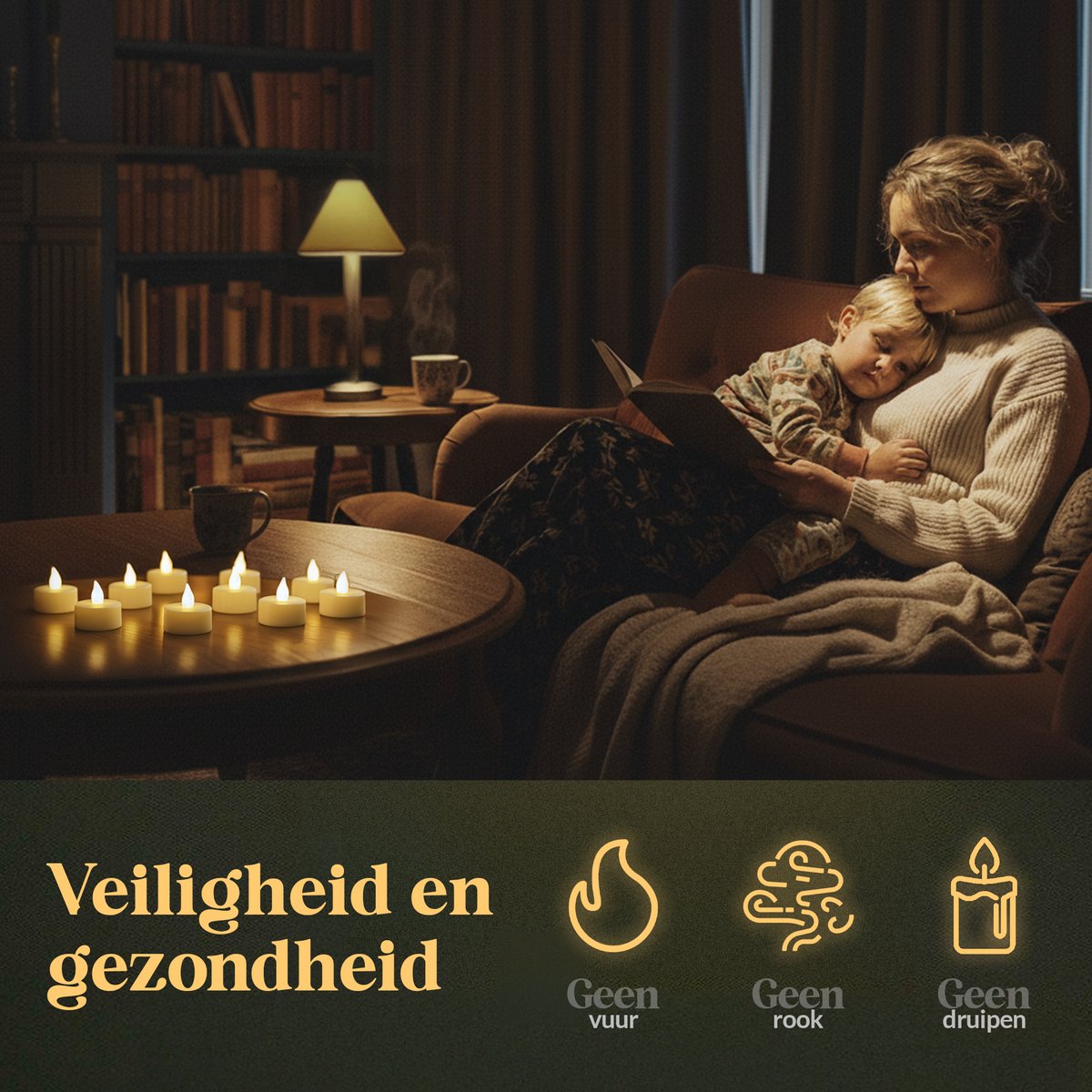 Aurae Led Tea Lights 12x White - 3,7x3,8 cm - Piles incluses - 120+ heures de combustion