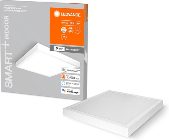 LEDVANCE Luminaire : pour plafond, SMART SURFACE DOWNLIGHT TW / 22 W, 22-...24- V, angle de rayonnement : 11-, Tunable White, 3-65- K, matériau du corps : aluminium, IP2-