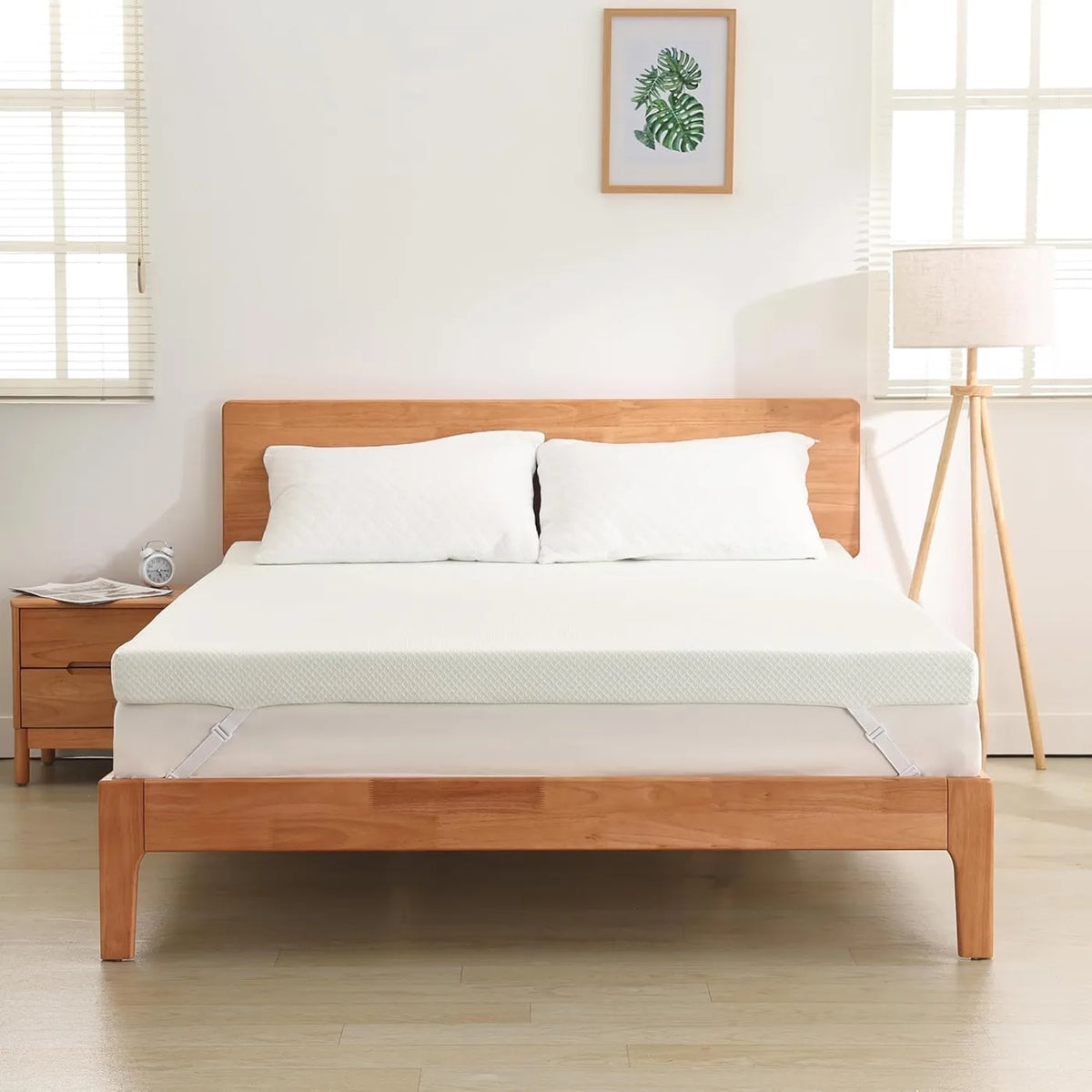 Surmatelas Ego Home Gel 140 x 200 x 9 cm - Mousse à froid au thé vert - Dureté H2 - Housse amovible et lavable