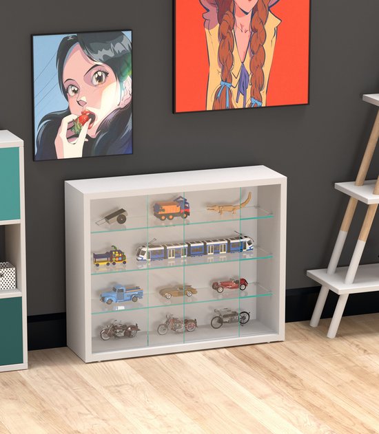 Vitrine debout vitrine murale suspendue - portes coulissantes - 50 x 40 x 13 cm