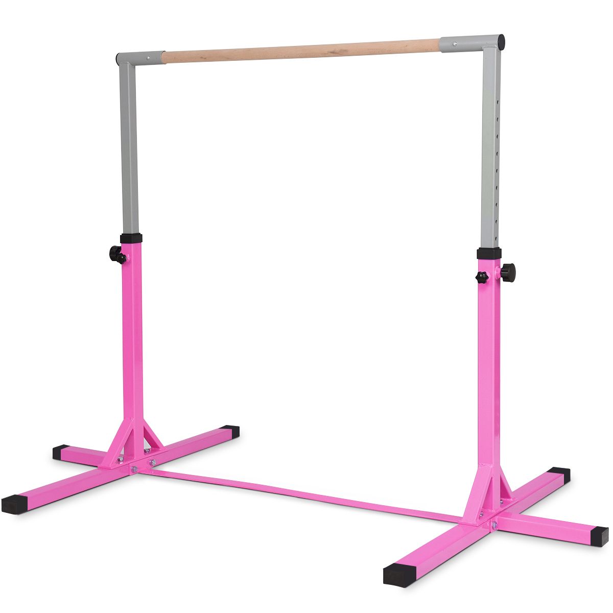 Barre de gymnastique Coast pour enfants - réglable en hauteur - structure triangulaire - rose