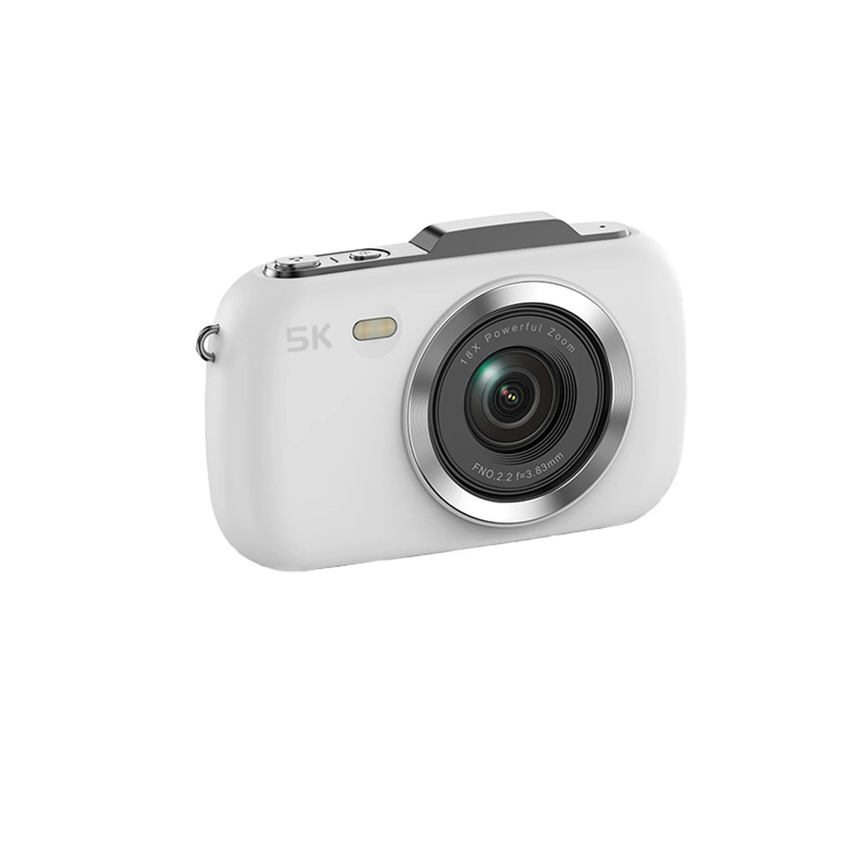Caméra numérique de vlog Komery G7 - Blanche - Vidéo 5K - Photo 80 MP - Zoom 18x - Appareil photo compact « viser et photographier »