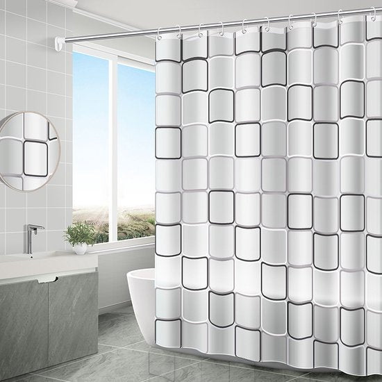 VAIVE Rideau de douche anti-moisissure 180x200 cm - Rideaux de douche - Imperméable - Anneaux inclus