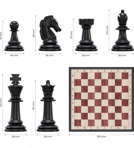 Échiquier magnétique avec pièces d'Échecs - Woodley - Jeu d'échecs Pliable - Ensemble d'Échecs - Jeu d'Échecs pour Enfants - Débutants en Échecs - Échiquier en Bois - Pliable
