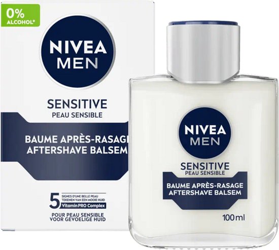 Baume après-rasage NIVEA MEN Sensitive - pour peaux sensibles - pénètre rapidement - sans alcool - 100 ml