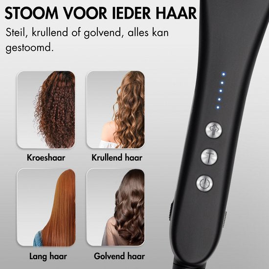 Sansbeauté® Steam Straightener PRO - Lisseur à vapeur - Lisseur professionnel 5.0 - Lisseur à vapeur - Noir
