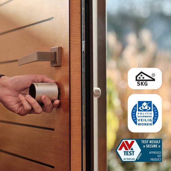 Netatmo Electric Door Lock - Serrure de porte intelligente - 3 clés - clés intelligentes - clé NFC - partage d'accès - Apple Homekit - Silver