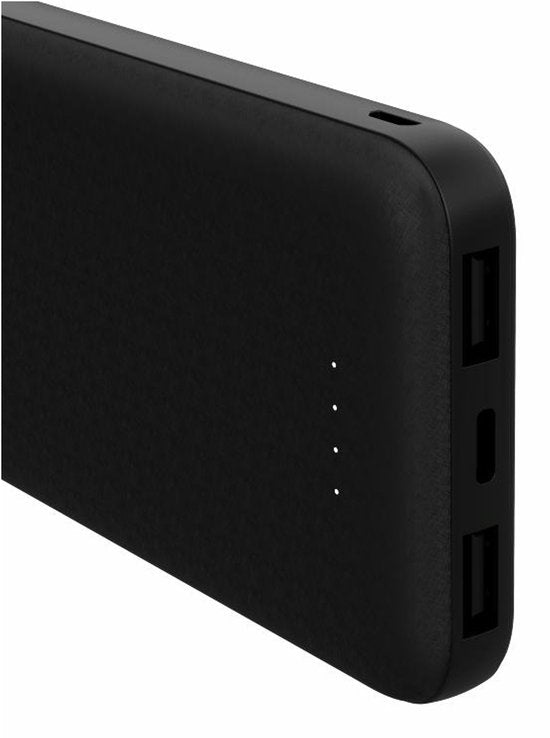 Denver Powerbank 10000 mAh - Avec indicateur de batterie - USB - Micro USB - Powerbank universel pour Apple iPhone / Samsung, entre autres - Noir - PBS10010B