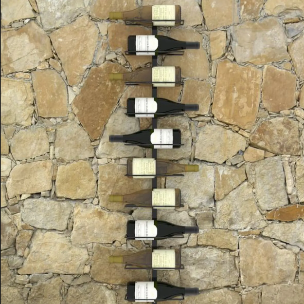 MINGHOU Casier à vin mural pour 10 bouteilles, métal noir, 23,9 x 8,9 x 119,9 cm