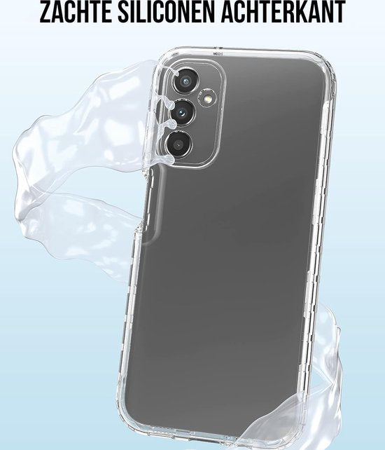 Coque Podec 2-en-1 avec protection d'écran, compatible avec le Samsung Galaxy A14. Coque de téléphone transparente - Coque antichoc