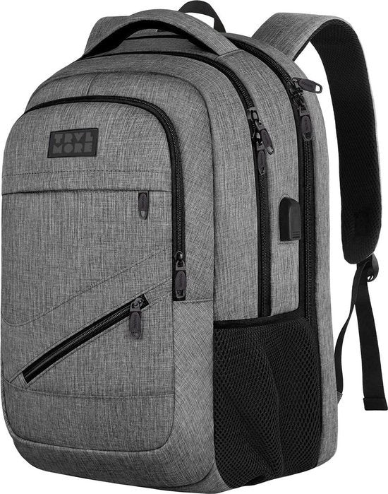 TRVLMORE Sac à dos - 36L - 17 inch - Sac à dos pour ordinateur portable - Sac d'école - Unisexe - Gris anti-éclaboussures