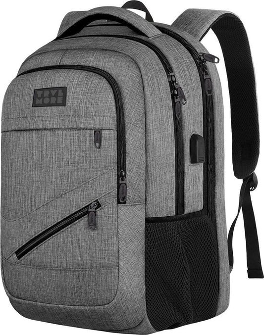 TRVLMORE Sac à dos - 36L - 17 inch - Sac à dos pour ordinateur portable - Sac d'école - Unisexe - Gris anti-éclaboussures