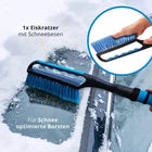 Grattoir à glace LICARGO avec balai à neige – Doté d'une lame extra-large, de brosses souples et d'une poignée ergonomique – Pour voitures et SUV – Plastique noir et bleu – Soixante-sept centimètres