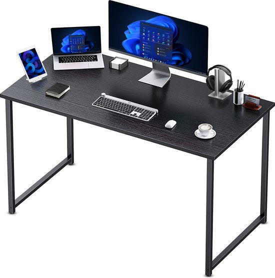 Bayt Desk - Bureau noir - Bureau d'ordinateur - Table d'ordinateur - Table de bureau - 120 x 50 x 76 cm