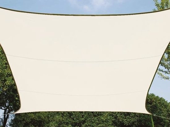Toile d'ombrage Perel, hydrofuge, 2 x 3 m, 160 g/m², polyester, rectangle, crème