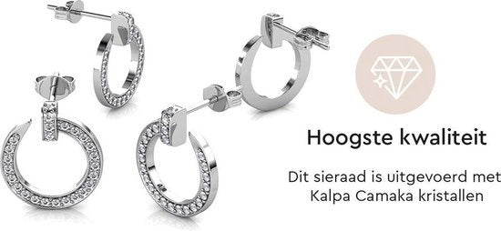 Yolora Boucles d'oreilles pour femmes avec cristaux Kalpa Camaka - Argent - Plaqué or blanc 18K - Boucles d'oreilles pour femmes - Boucles d'oreilles - Bijoux - Coffret cadeau de luxe - Coffret cadeau - Coffret cadeau exclusif - Bel emballage cadeau