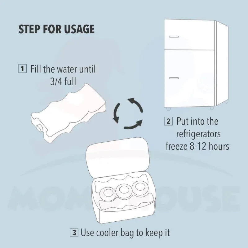 V-Coool Contoured Ice Brick - Élément réfrigérant pour le lait maternel, les aliments et les boissons