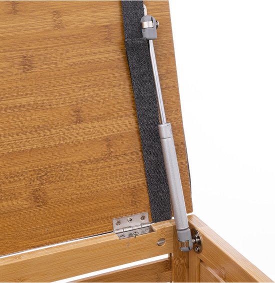 Panier à linge/bankette en bambou - Tabouret avec coffre de rangement