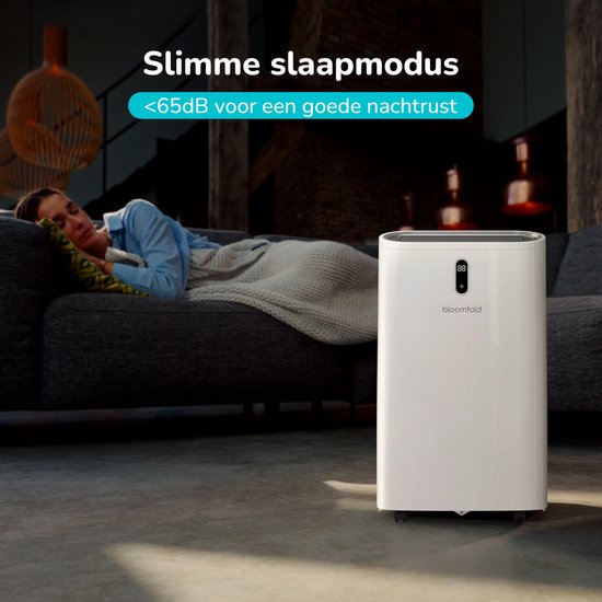 Bloomfold Mobile Air Conditioner - 12,000 BTU - 4-in-1 - Air conditionné avec kits d'étanchéité pour fenêtres - Chambre à coucher - Salon - refroidir jusqu'à 35m² - Mode Wifi & App