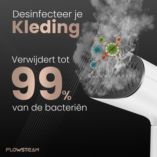 FLOWSTEAM® Luxury Clothes steamer - Défroisseur à main - Vêtements à la vapeur - Snow White Edition