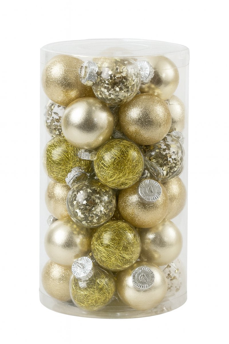 Jeu de boules de Noël de luxe - 50 pièces - Ø 6 cm - Or - Décoration de Noël de luxe