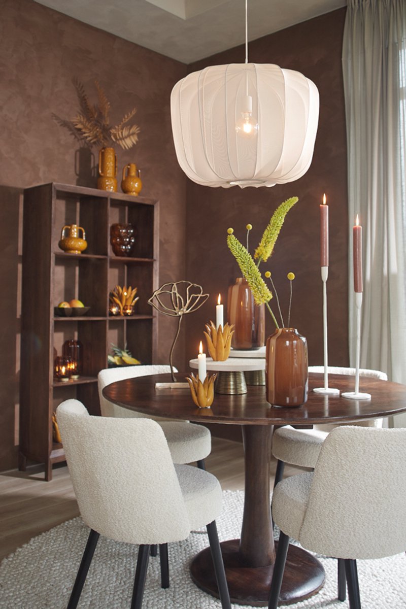 Light & Living - Lampe suspendue Plumeria - Ø60 cm - Raccord E27 - Design moderne - Textile sable et métal