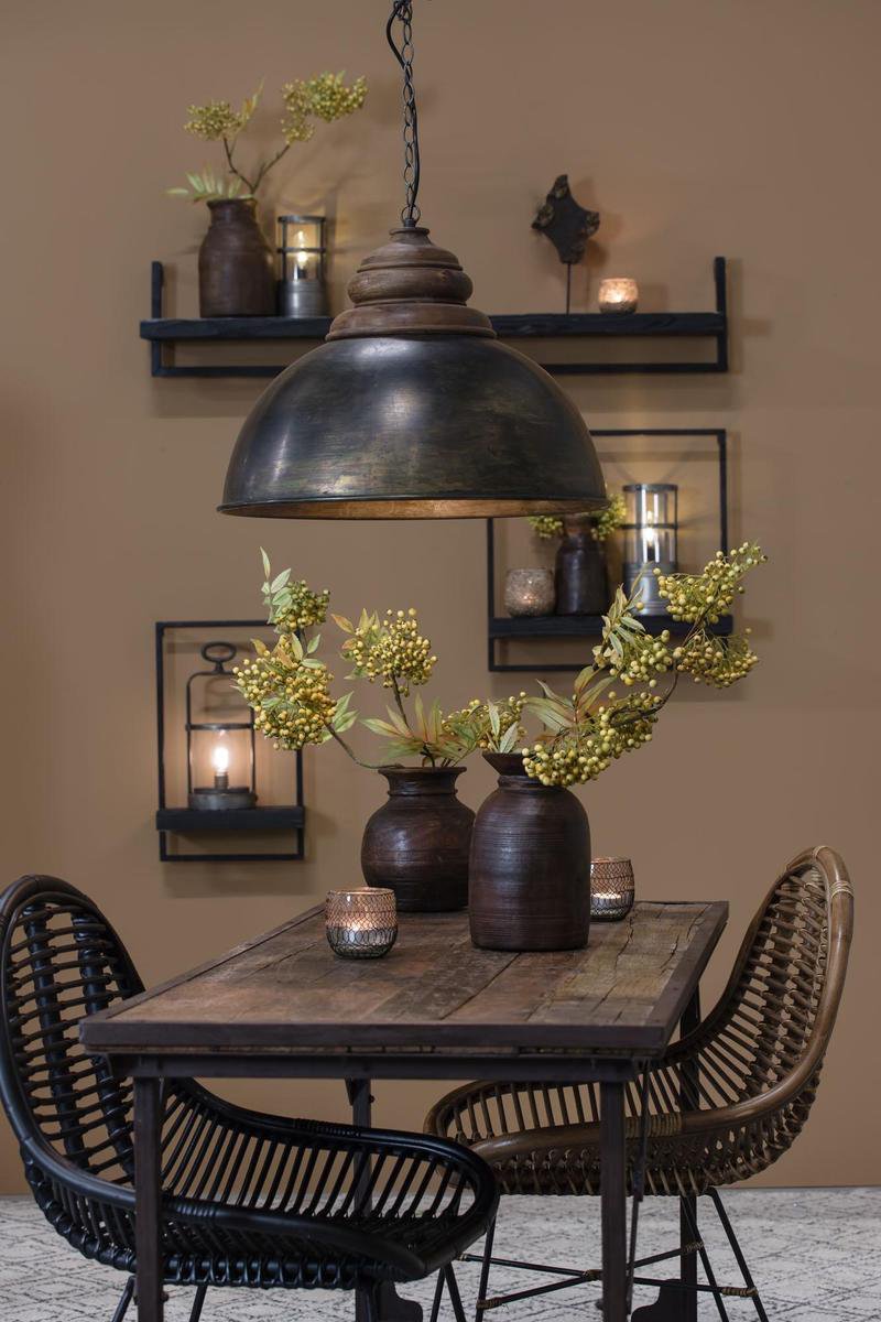 Light & Living Lampe pendante Leia - Noir - Ø52cm - Industriel et moderne