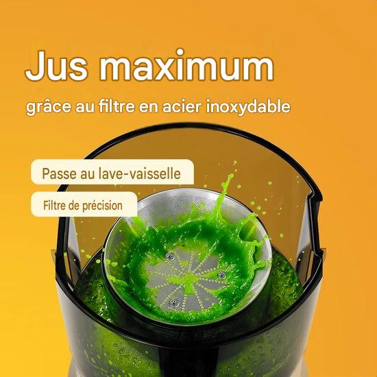 KitchenBrothers Extracteur de jus - Pour légumes et fruits - Extracteur de jus - Avec récipient à pulpe - 500ml - 600W - Noir