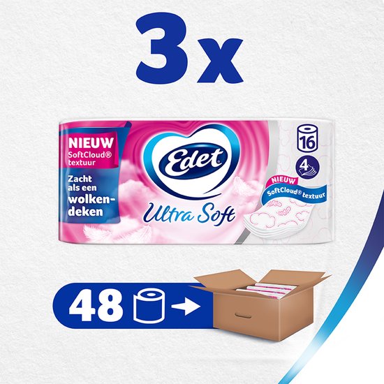 Papier hygiénique Edet Ultra Soft - 4 plis - 48 rouleaux - paquet Advantage