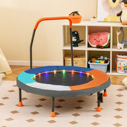 Mini-trampoline Coast pour enfants - modèle 2 - éclairage LED - pliable - multicolore - 90 cm