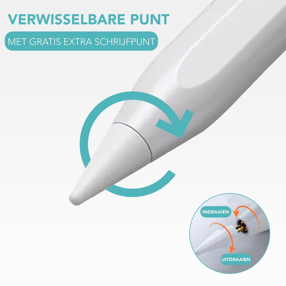 Achaté Stylus Pen Pro - Alternatief Apple Pencil en Universele Stylus - Met Handdetectie - Wit
