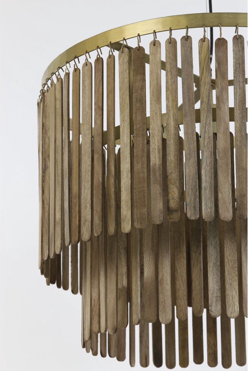 Light & Living Lampe pendante Gularo - Bois brun foncé - Ø60cm - Modern & Luxe